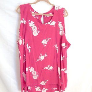 Pink floral sleeveless top - 5x